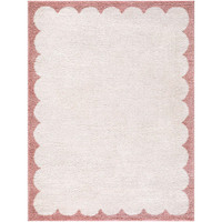 Fossay Washable Border Shaggy Ivory Rug