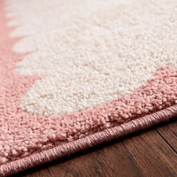 Fossay Washable Border Shaggy Ivory Rug