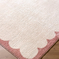 Fossay Washable Border Shaggy Ivory Rug