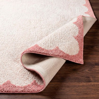 Fossay Washable Border Shaggy Ivory Rug