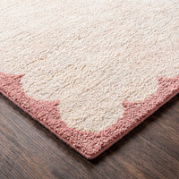 Fossay Washable Border Shaggy Ivory Rug