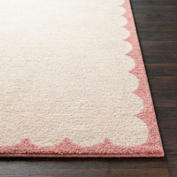 Fossay Washable Border Shaggy Ivory Rug