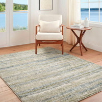 Avellino Abstract Modern Marble Green Blue Rug