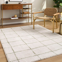 Tivoli Shaggy Grid Green Rug