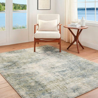 Avellino Abstract Modern Marble Green Grey Rug