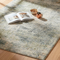 Avellino Abstract Modern Marble Green Grey Rug