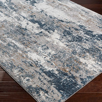 Allegro Abstract Modern Marble Blue Grey Rug