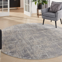 On Sale Rustic Textures RUS01 Ivory Silver Abstract Rug 120x180cm