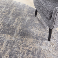 On Sale Rustic Textures RUS01 Ivory Silver Abstract Rug 120x180cm