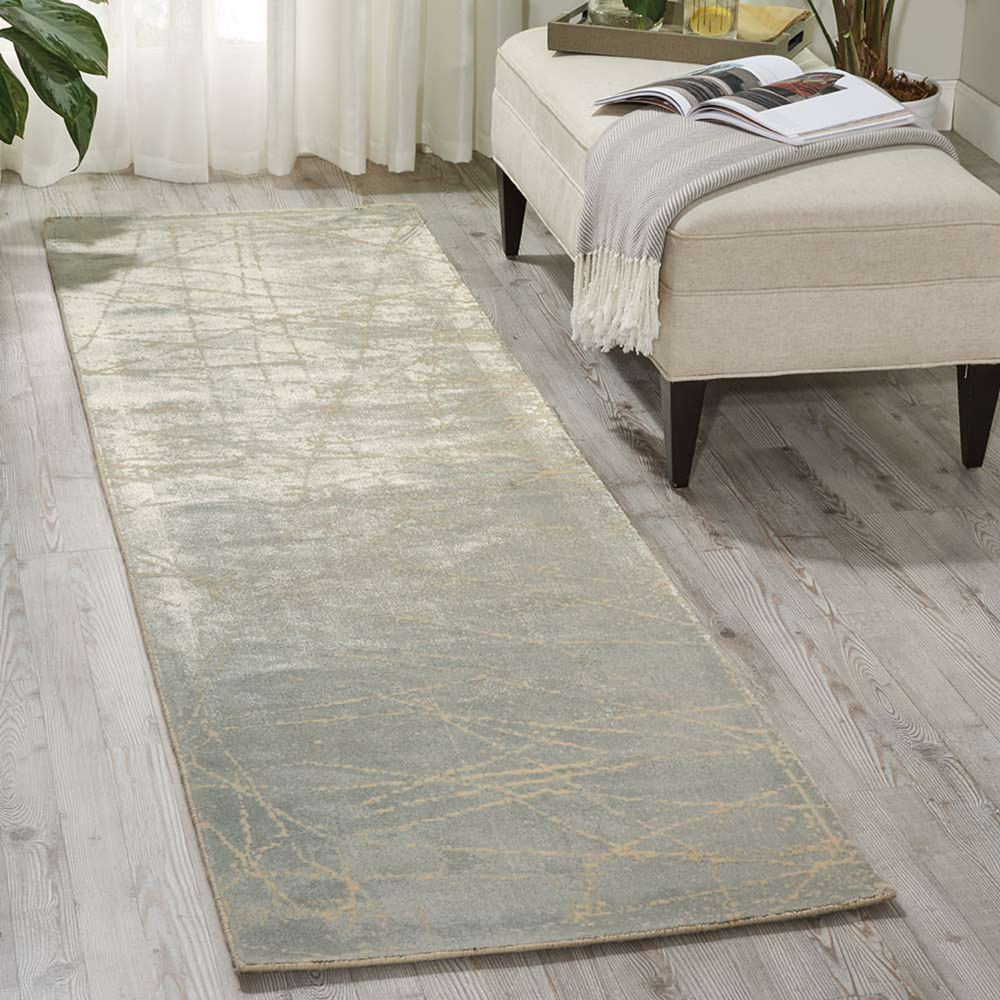 Calvin Klein Rug Maya Etched Light Mercury | Land of Rugs