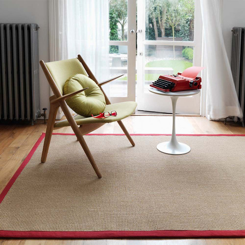 Sisal Rug Red Border