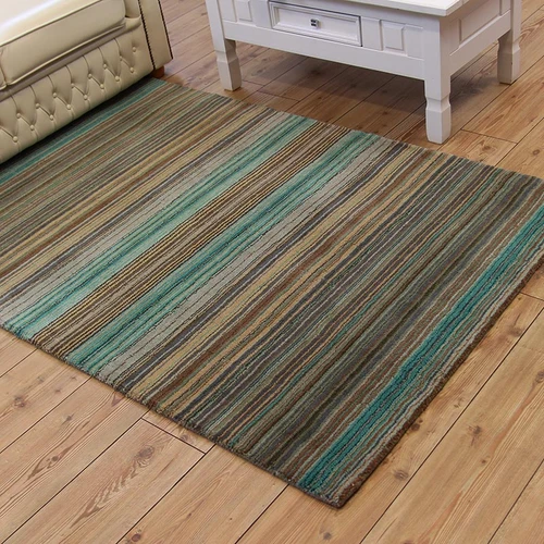 Pimlico Fine Stripe Rug Green Runner