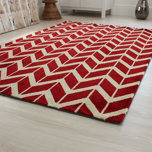 Arlo Chevron Rug Red