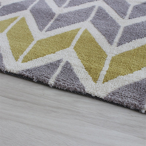 Arlo Chevron Rug Lemon Grey