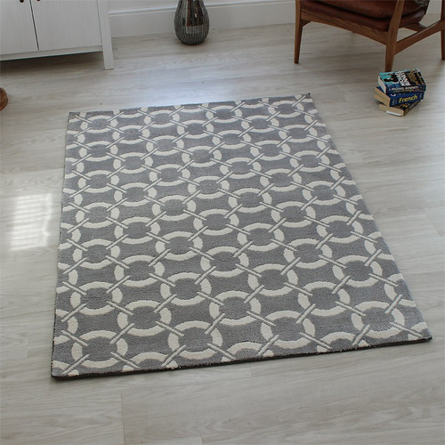 Arlo Buckle Rug Ivory Grey
