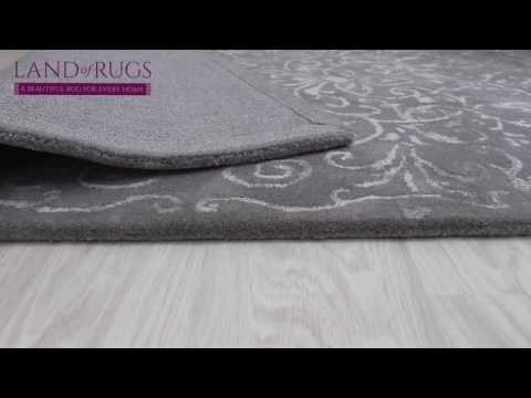 Victoria Floral Rug Silver