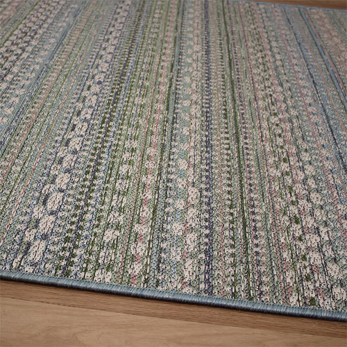 Flatweave Brighton Outdoor Rug Green Blue Pink
