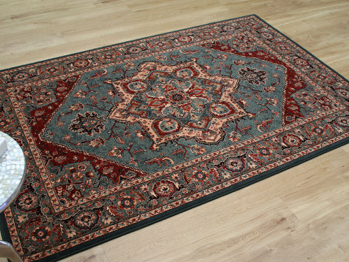 Kashqai Wool Rug 4354 Green Rust