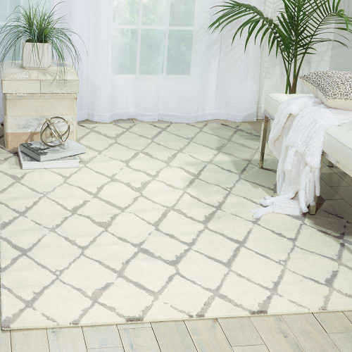 Ivory Grey Twilight Rug Diamonds TWI15