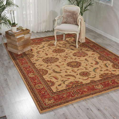 Living Treasures Rug Beige Red LI04