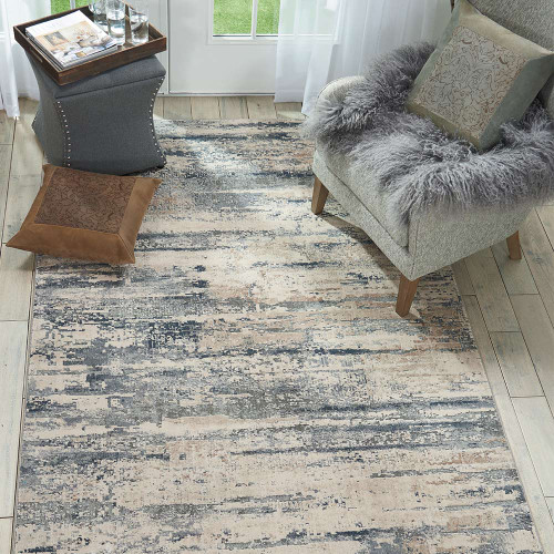 Rustic Textures RUS04 Beige Grey Abstract Rug