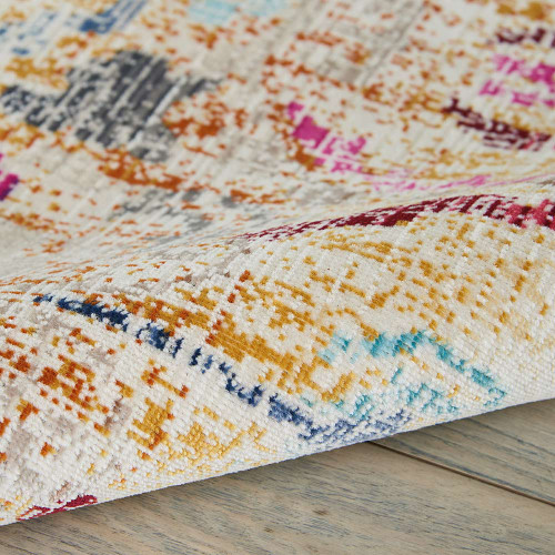 Ivory Multicoloured Vintage Kashan Rug VKA04