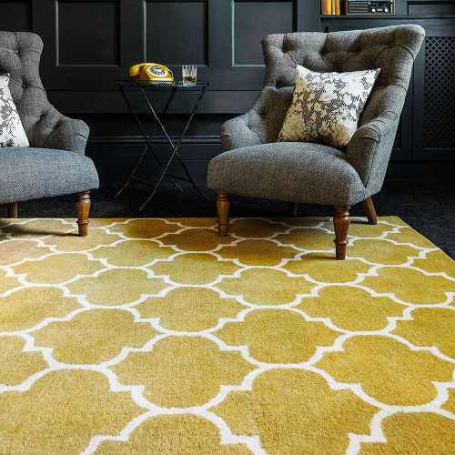 Albany Rug Ogee Ochre Wool