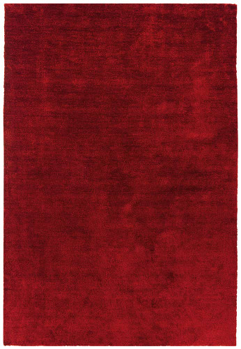Milo Plain Shimmer Rug Red