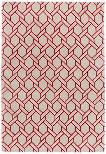 Nexus Rug Fine Lines Silver Red