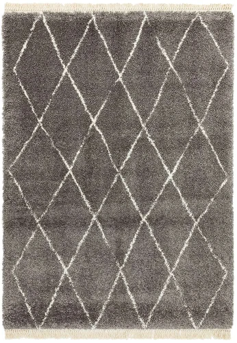 Rocco Charcoal Shaggy Tassels Rug RC07
