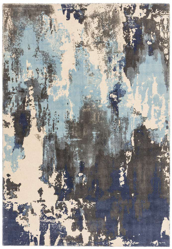 Saturn Rug Blue Woolen Print