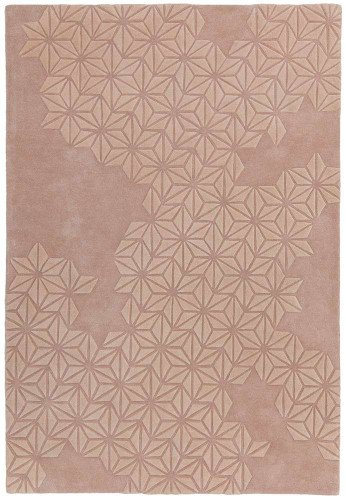Starburst 3D Rug Pink Woolen Viscose