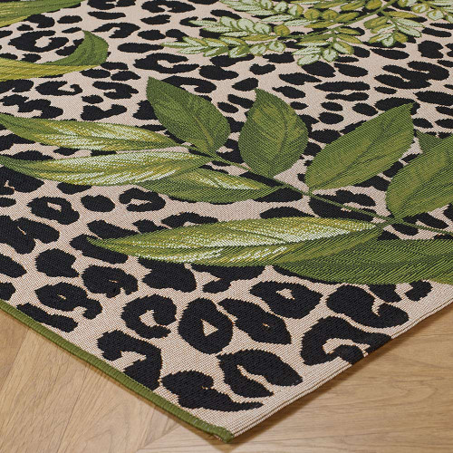 Outdoor Tropicana 823K Leopard Print Pattern Garden Rug