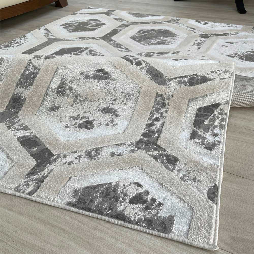 Aurora AU12 Crystal Rug Metallic Silver