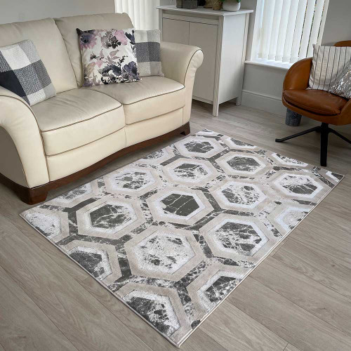 Aurora AU12 Crystal Rug Metallic Silver
