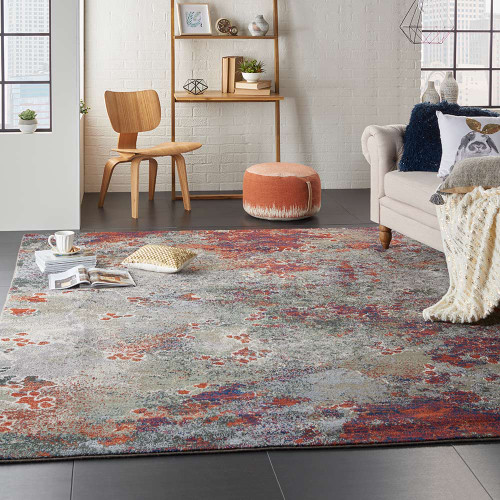 Abstract Artworks ATW02 Sea Foam Brick Rug
