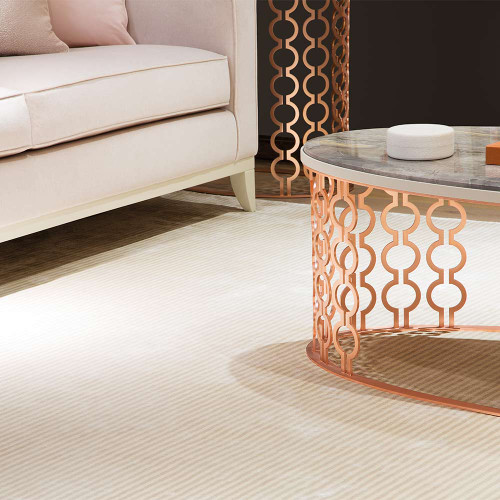 Katherine Carnaby Chrome Stripe Putty Rug