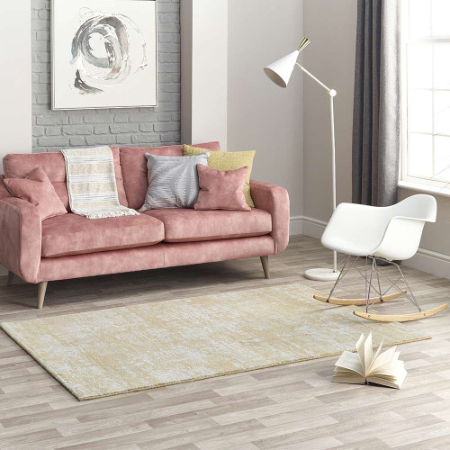Gold Blue Ivory Rug Chamonix
