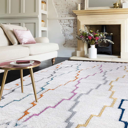 Ariana AR01 Trellis Soft Fringed Rug