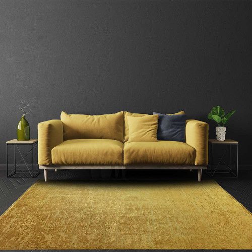 Zehraya ZE09 Gold Abstract Classic Plain Rug