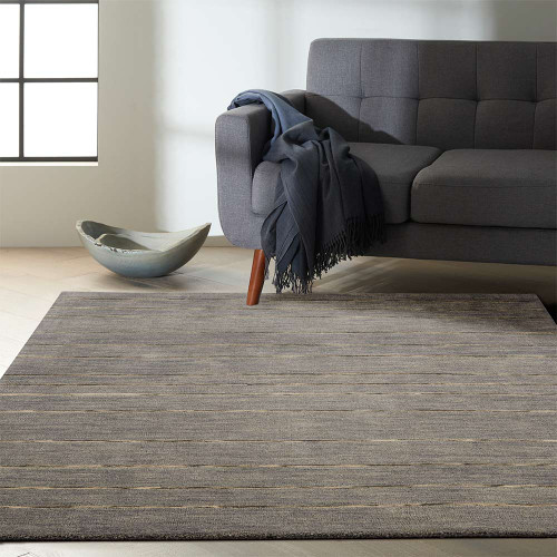 Calvin Klein Ck400 Halo Hal01 Charcoal Striped Rug
