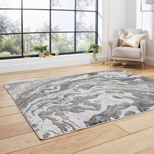 Grey Gold Rug Abstract Apollo GR584