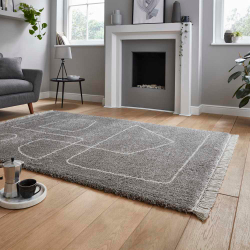 Boho Rug A474 Grey Cream