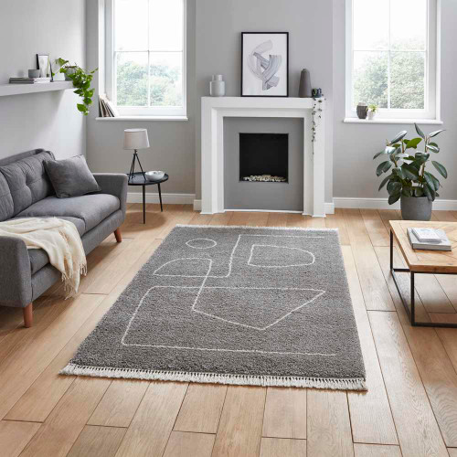 Boho Rug A474 Grey Cream