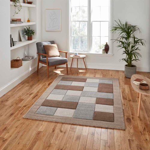 Modern Brooklyn Rug BRK04 Beige Grey
