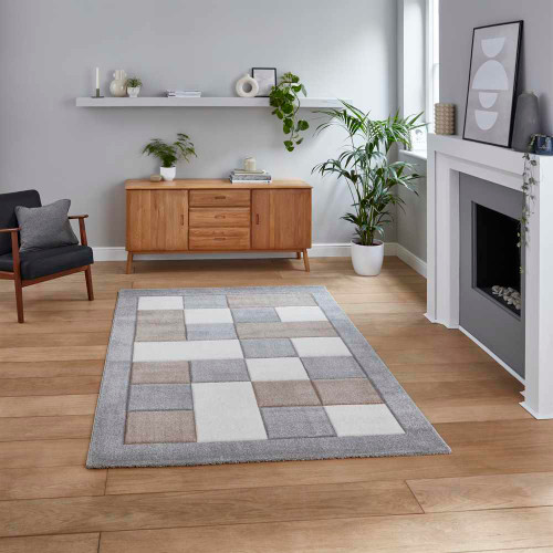 Modern Brooklyn Rug BRK04 Grey Beige