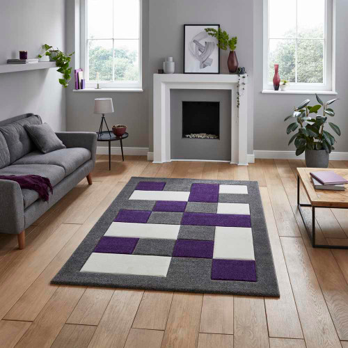 Modern Brooklyn Rug BRK04 Grey Purple