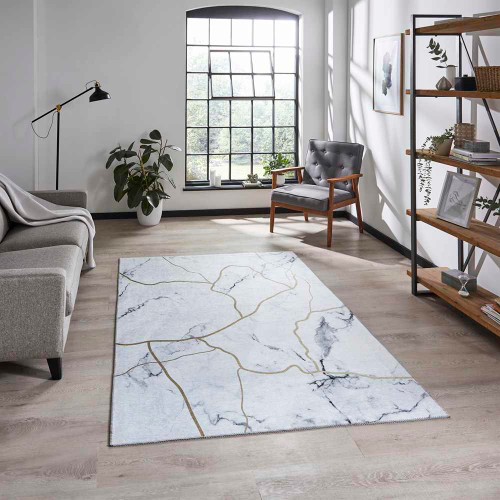 Printed Force Rug K7281 Ivory Gold