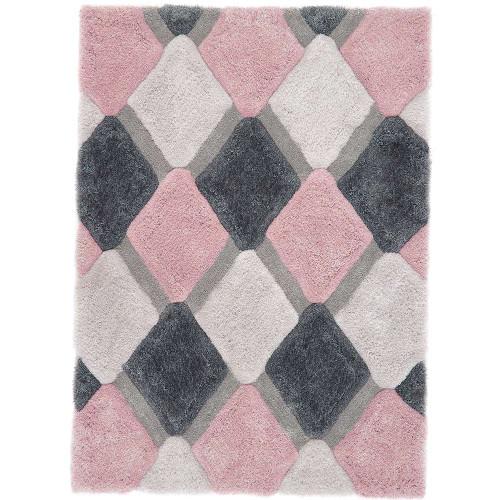 Origins 3D GEO Shaggy Blush Rug