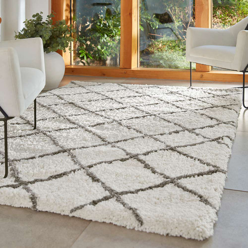 Origins Artisan Diamond White Grey Moroccan Rug
